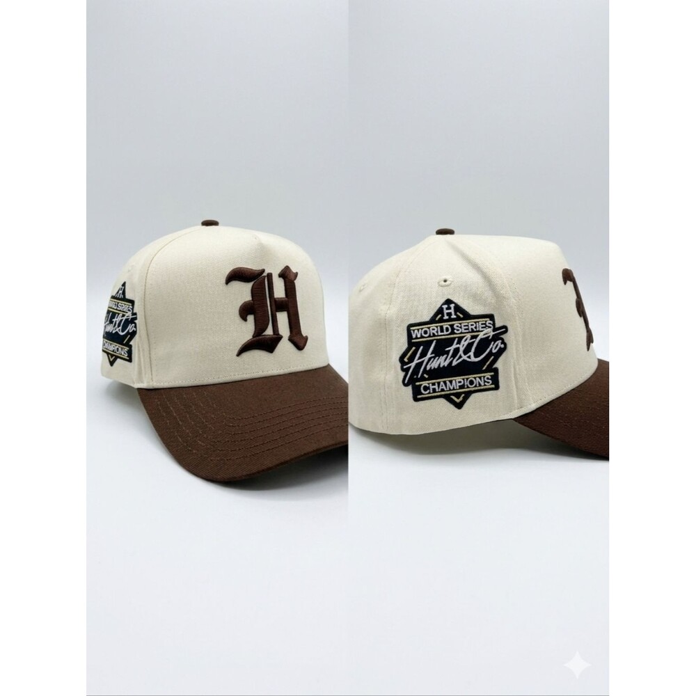 NWOT Hunt & Co. World Series Champions Hat - Chocolate Brown & Cream Varsity